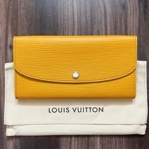 NWT Authentic LOUIS VUITTON M60716 Emilie Long Wallet Epi Mimosa